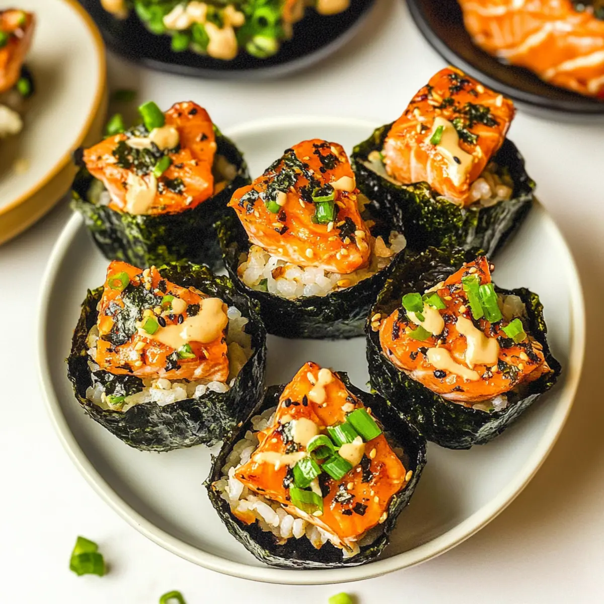 Easy Baked Salmon Sushi Cups