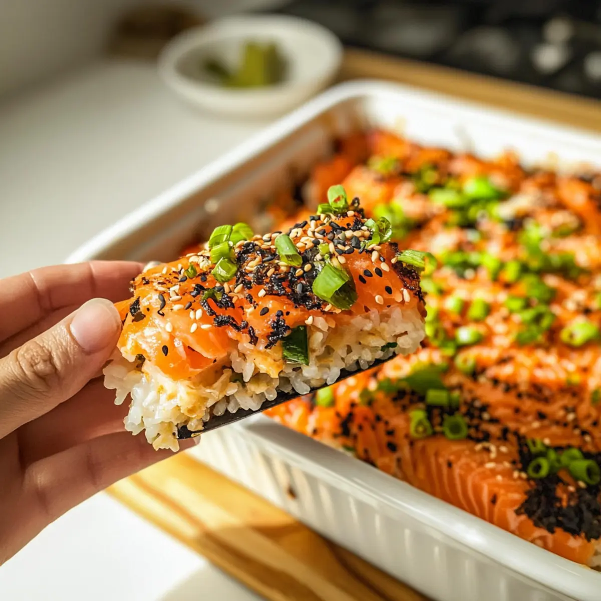 Salmon Sushi Bake