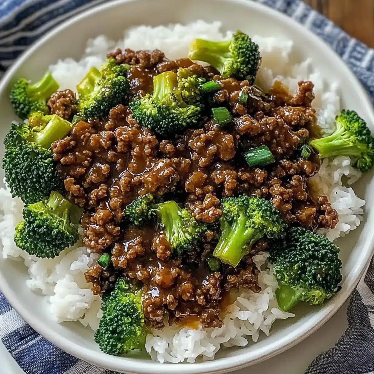Savory Ground Beef and Broccoli
