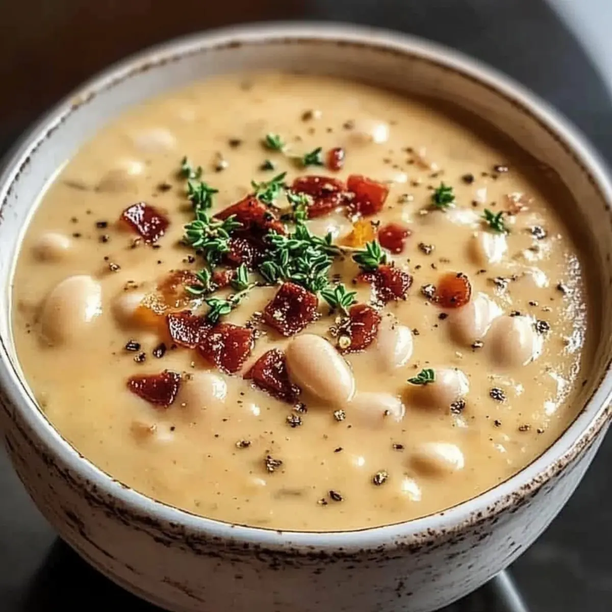 Creamy White Bean Soup with Dijon