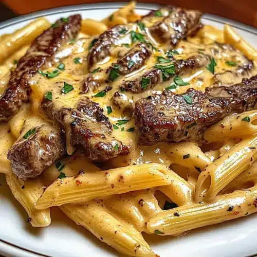 Creamy Cajun Steak Penne Pasta