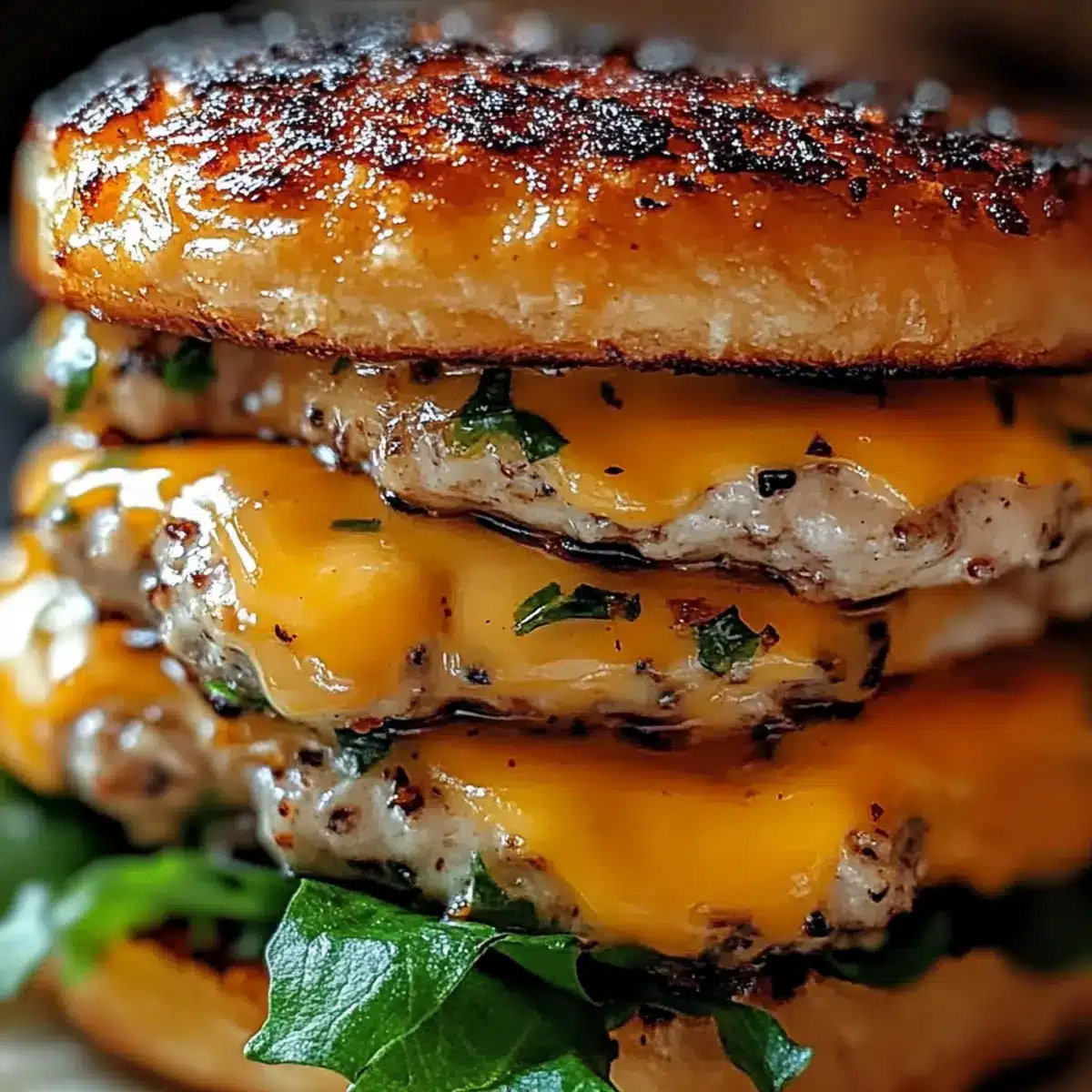 Cheddar Ranch Chicken Burgers