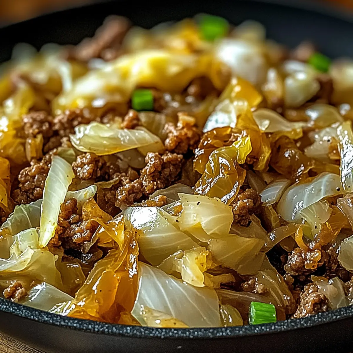 Ground Beef and Chopped Cabbage