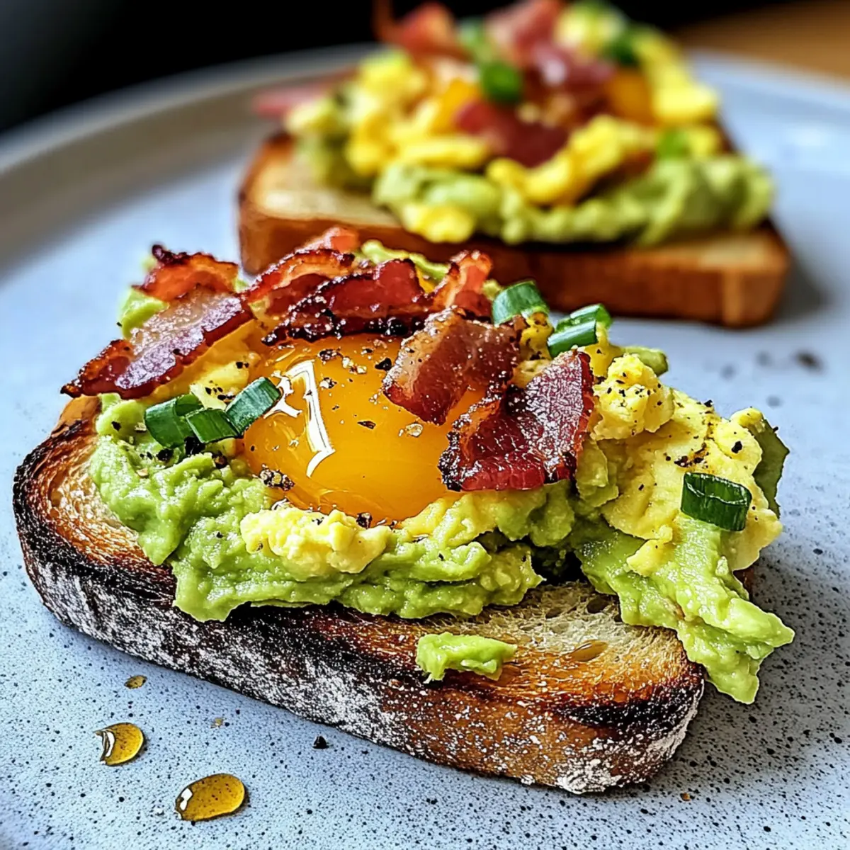 Avocado, Bacon and Egg Toasts