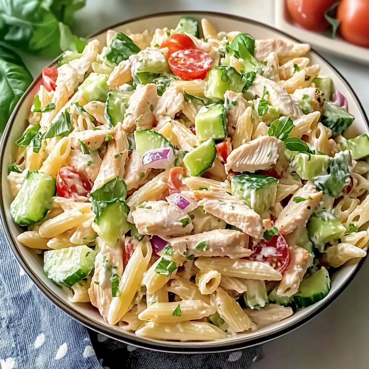 Tangy Balsamic Chicken Pasta Salad