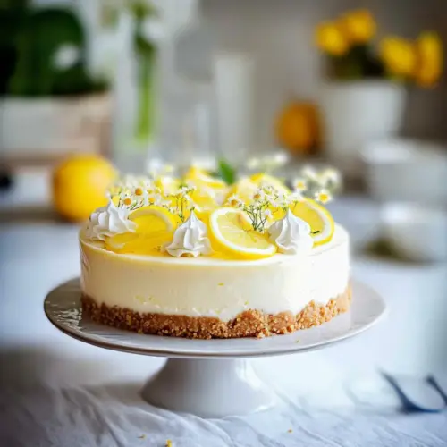 Easy No Bake Lemon Cheesecake