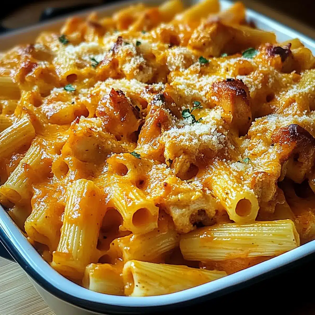 Smoky BBQ Chicken & Cheddar Pasta Bake