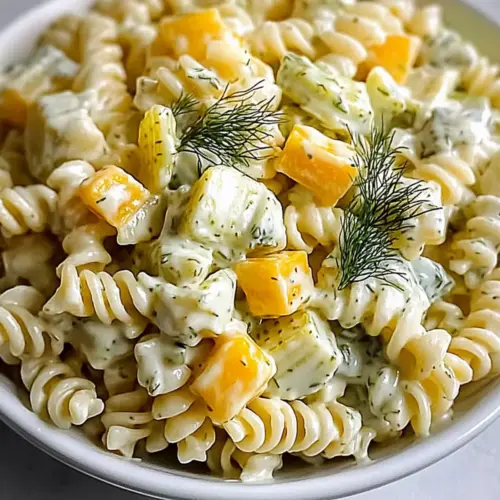 Simple Dill Pickle Pasta Salad