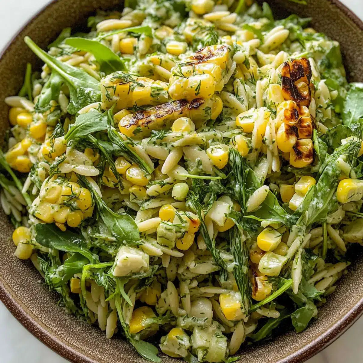 Grilled Corn Orzo Salad