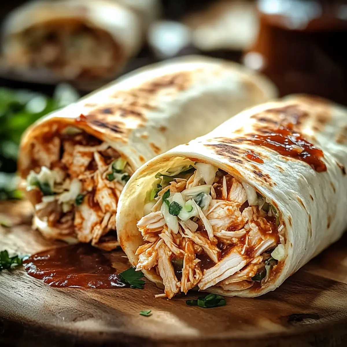 BBQ Chicken Coleslaw Wrap