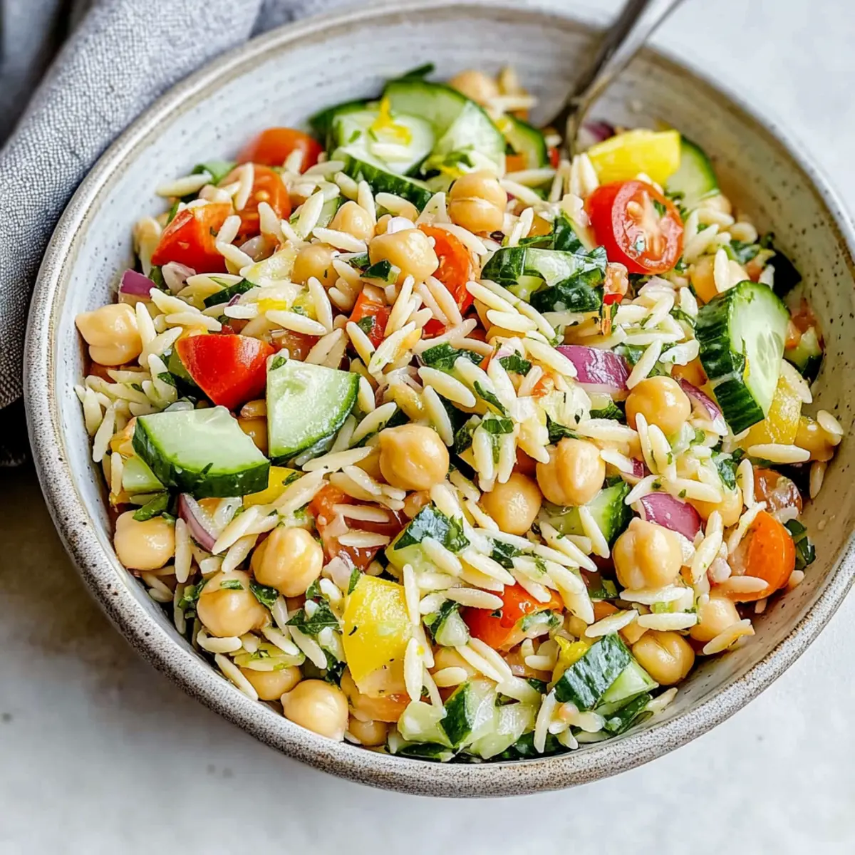 Lemon Orzo Chickpea Salad