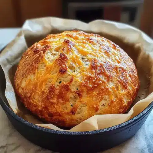 No Knead Cheddar Bread