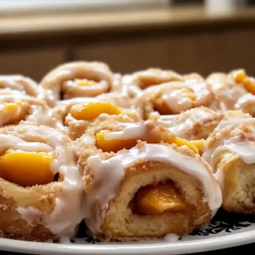 Peach Cobbler Cinnamon Rolls