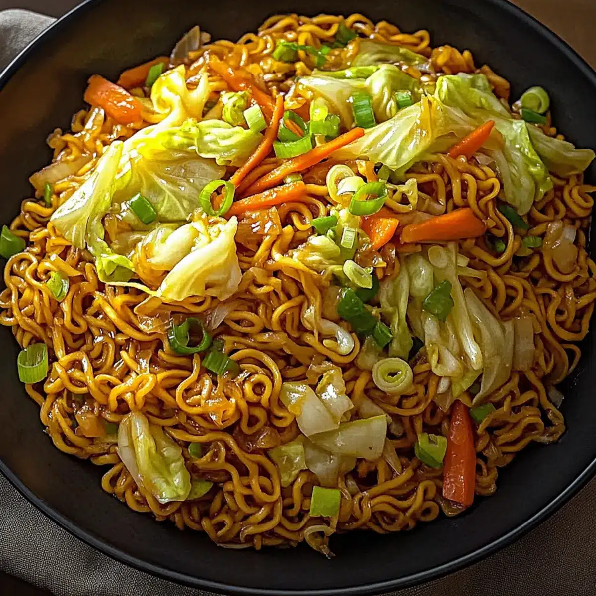 Japanese Yakisoba with Cabbage & Carrots
