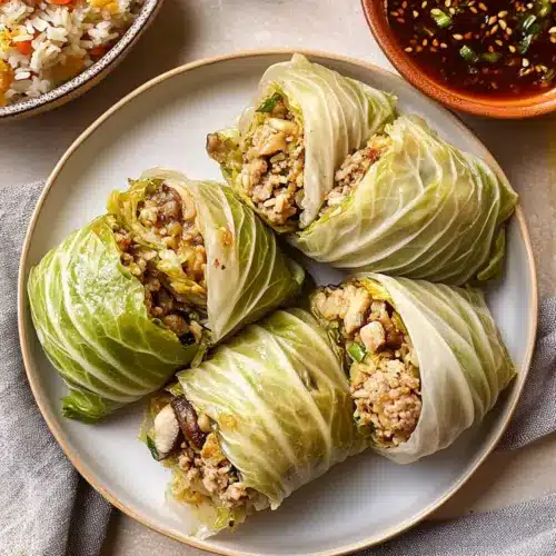Stuffed Cabbage Rolls with Gyoza Dipping Sauce