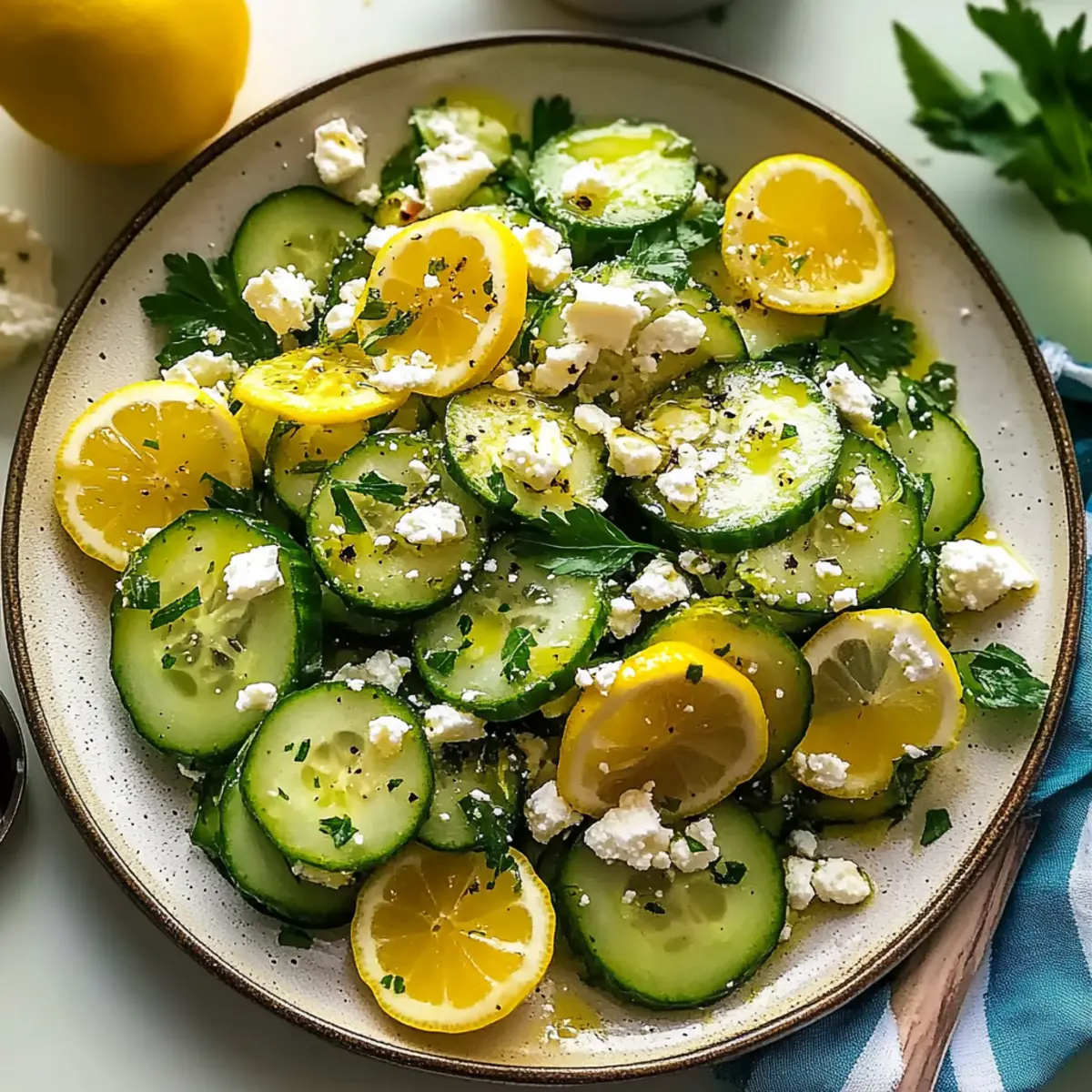 Mediterranean Lemon Cucumber Salad