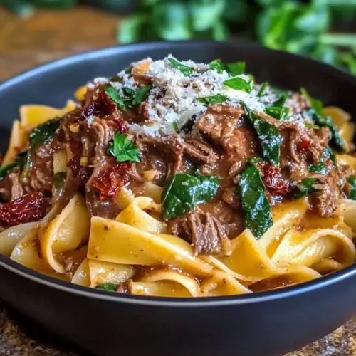 Slow Cooker Creamy Tuscan Beef Ragu