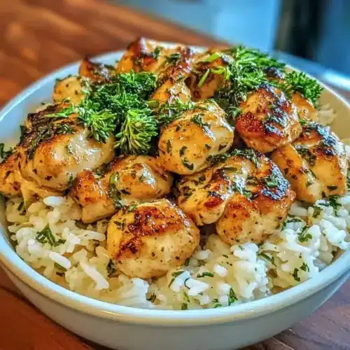 Creamy Garlic Chicken Rice Bowls
