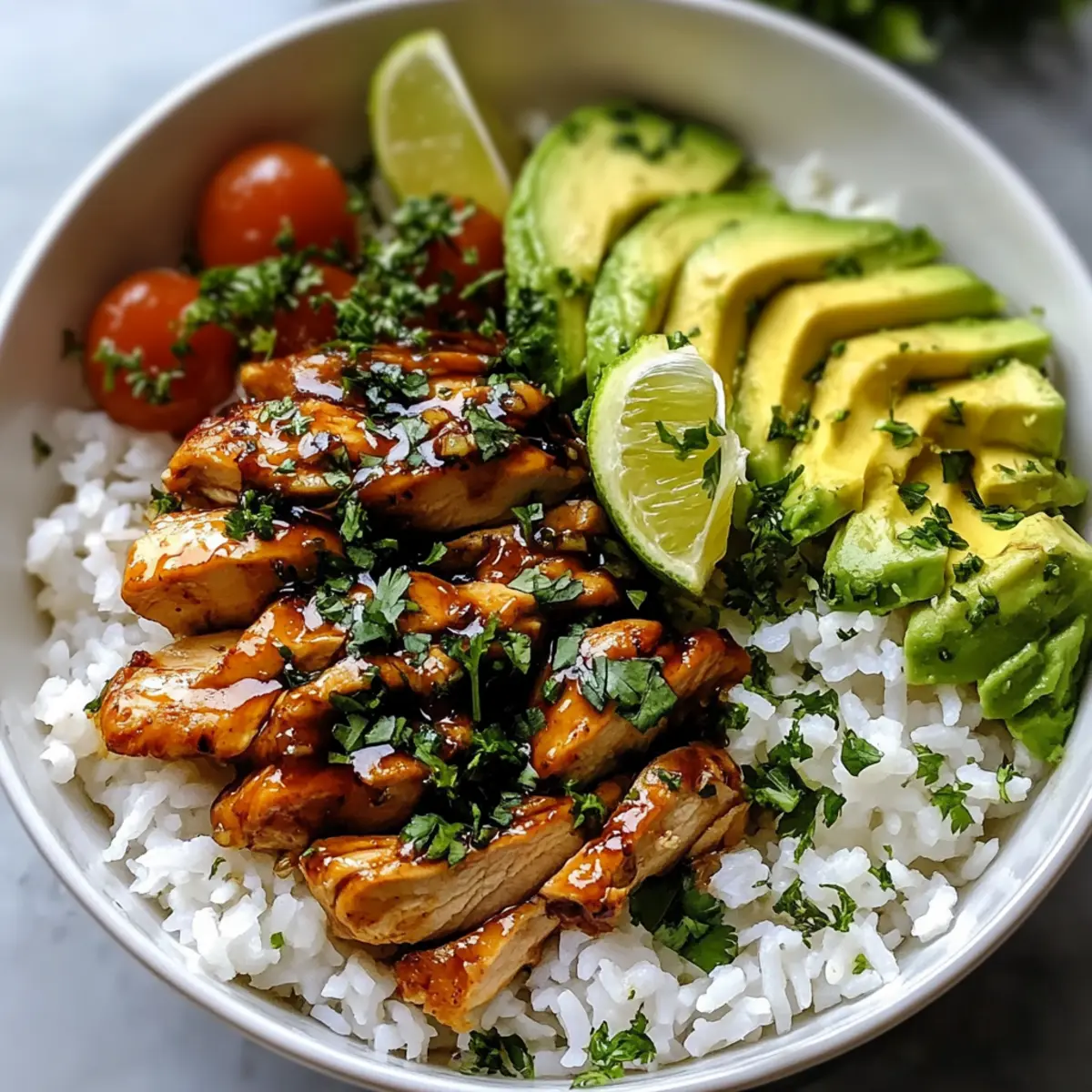 Honey Lime Chicken & Avocado Rice Bowl
