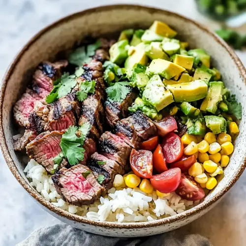 Street Corn Steak Rice Bowls