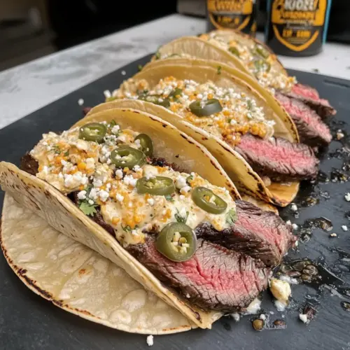 Grilled Steak Elote Tacos