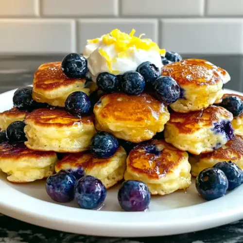 Lemon Blueberry Cottage Cheese Pancake Bites