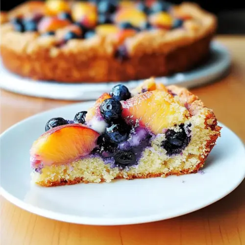 Peach and Blueberry Greek Yogurt Cake
