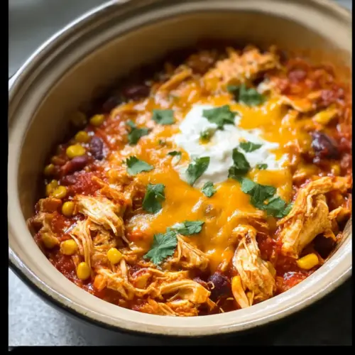 Crockpot Chicken Enchilada Casserole