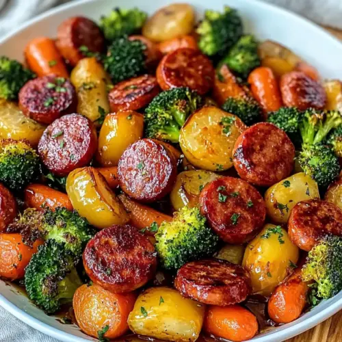 One-Pan Honey Garlic Kielbasa & Veggies