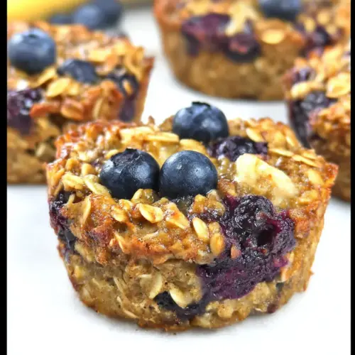 Blueberry Banana Baked Oatmeal Cups