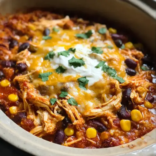 Crockpot Chicken Enchilada Casserole