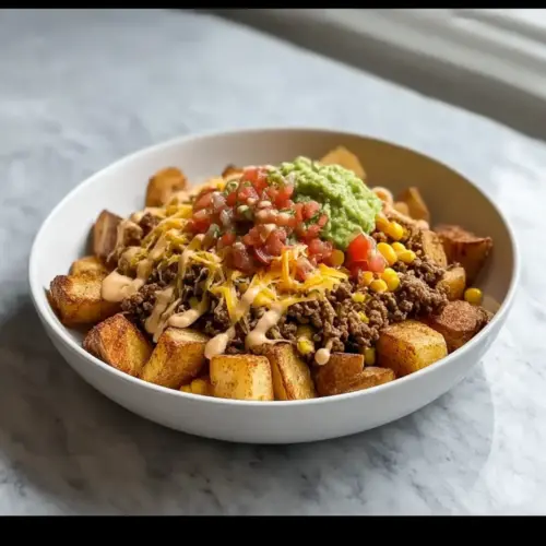 Crispy Loaded Potato Taco Bowl