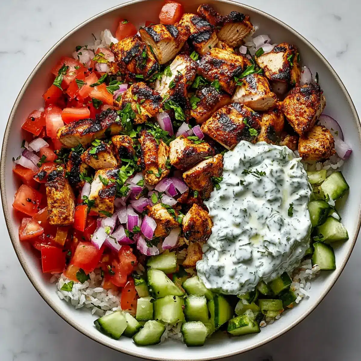 Mediterranean Chicken Gyro Bowls